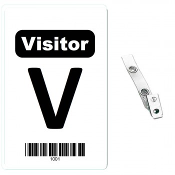 Custom Printed Numbered Code 39 PVC Visitor Badges - 10 pack